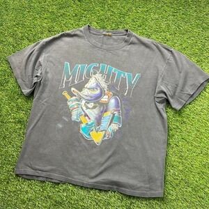 Vintage 90s Nutmeg Mighty Ducks Anaheim Breakthrough Tshirt Size XL faded